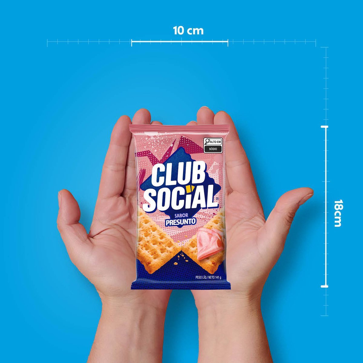 Biscoito Salgado Club Social presunto multipack 141g