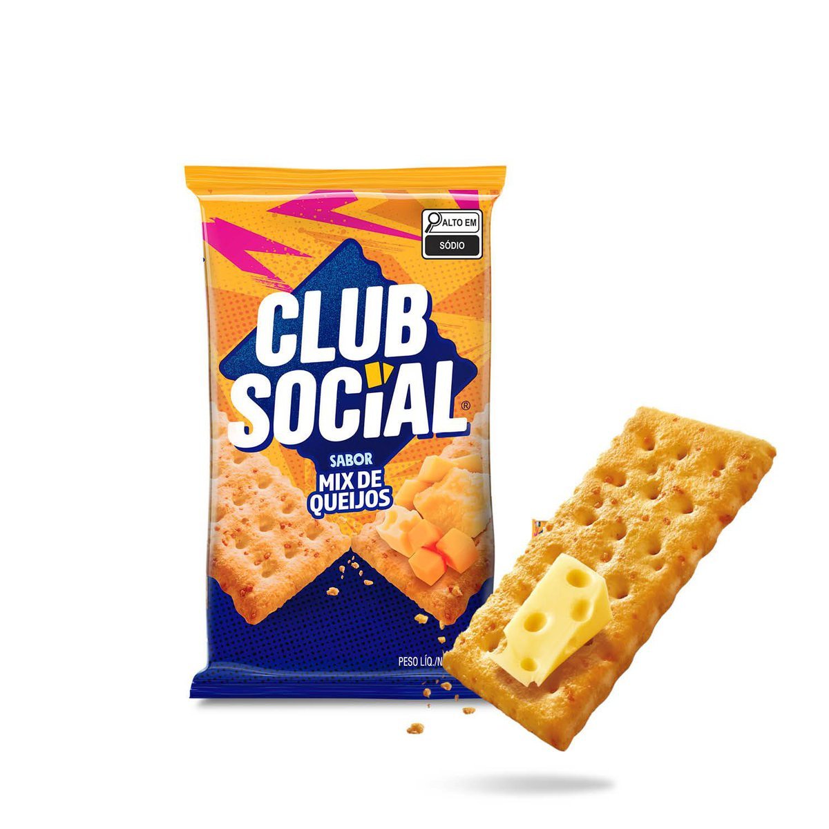 Biscoito Salgado Club Social mix de queijos multipack 141g