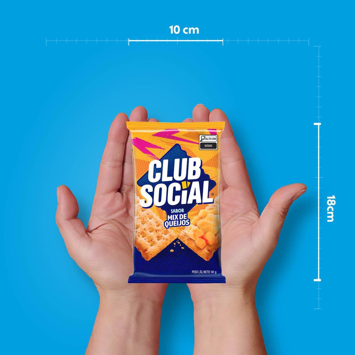 Biscoito Salgado Club Social mix de queijos multipack 141g