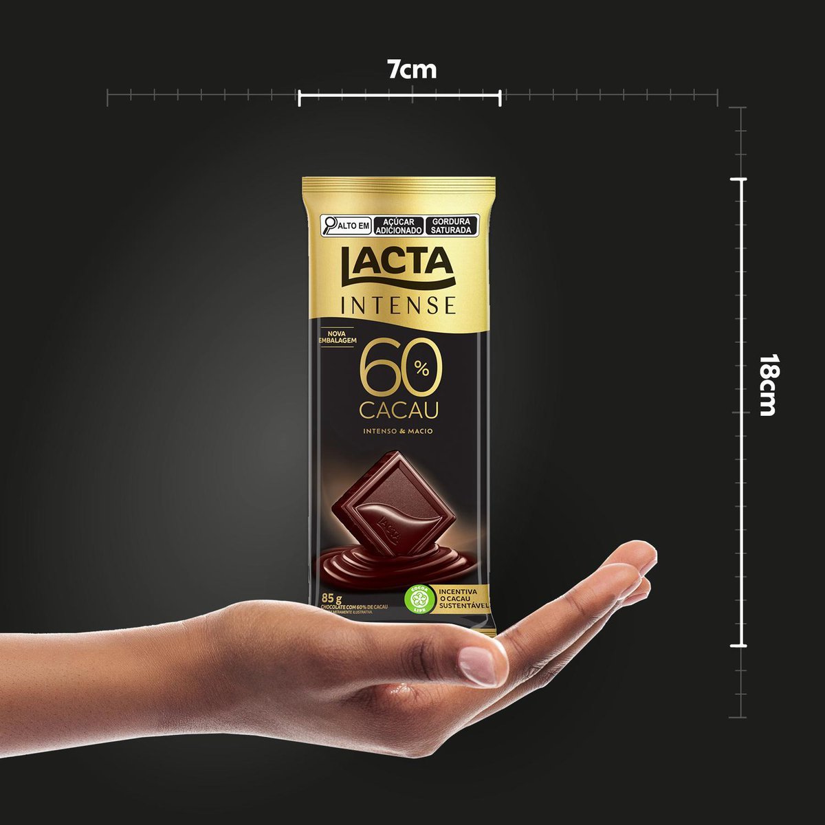 Chocolate Lacta Intense Amargo 60% Cacau Original 85g