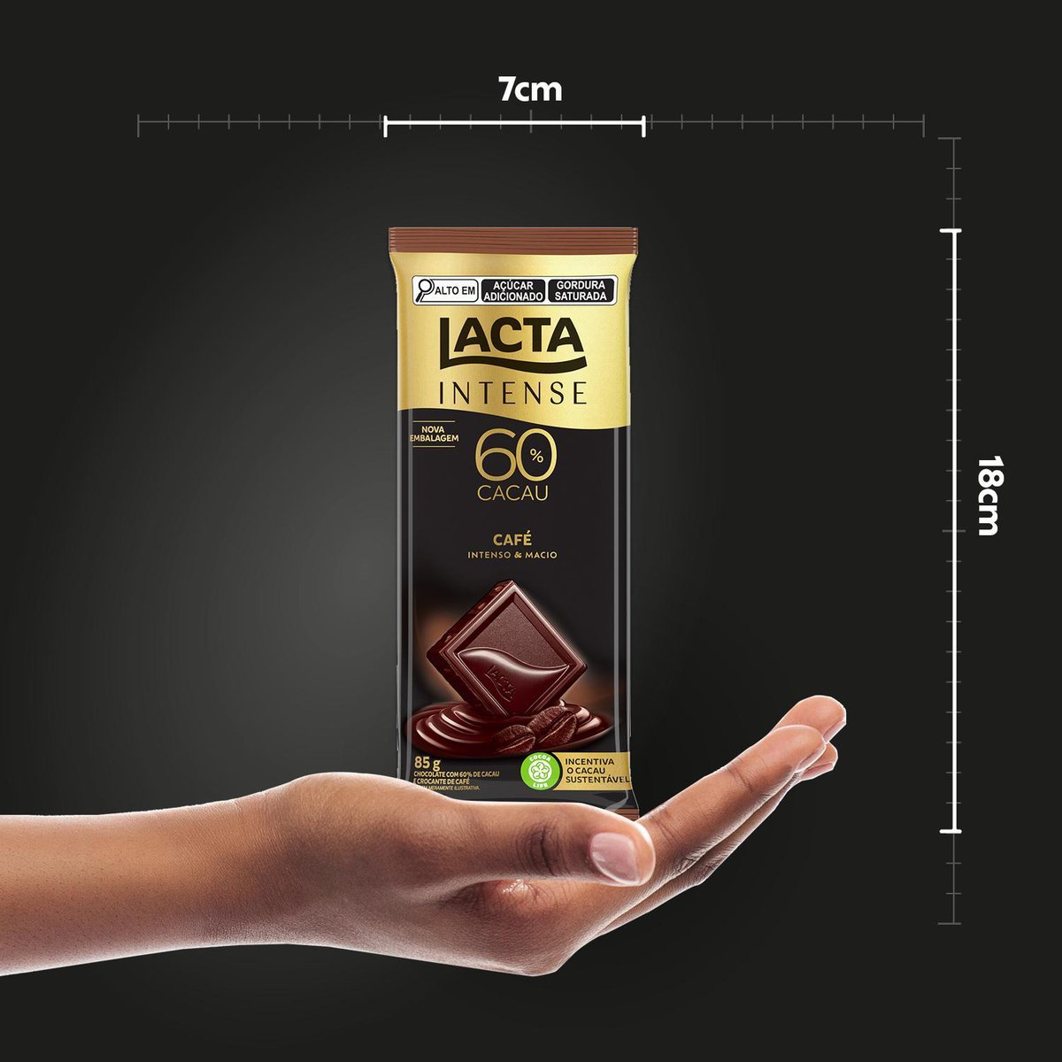 Chocolate Lacta Intense Amargo 60% Cacau Caf 85g