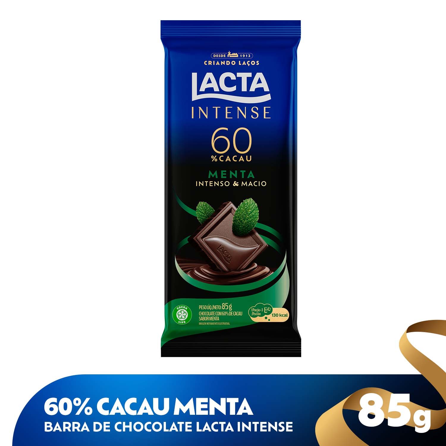 Chocolate Lacta Intese 60 Caucau e Menta 85g