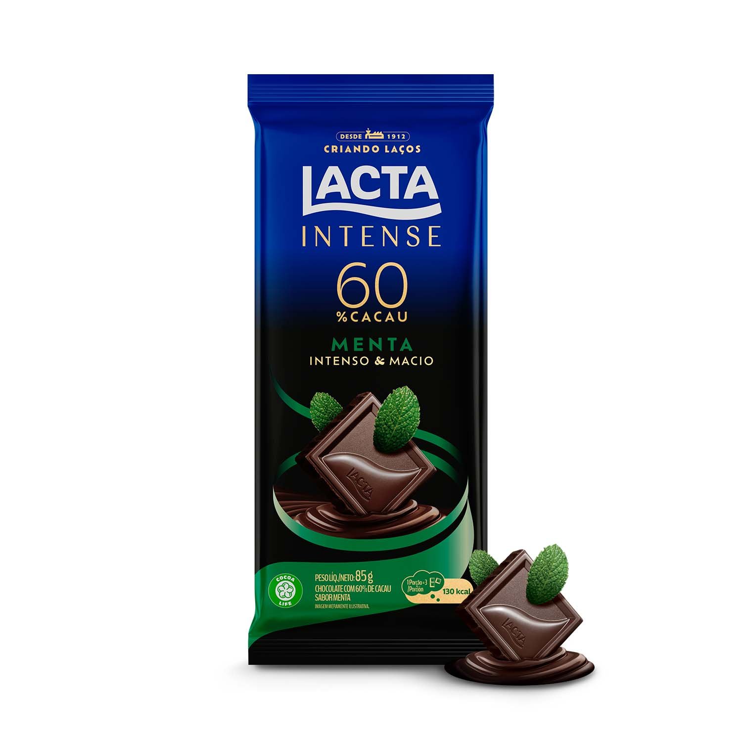 Chocolate Lacta Intese 60 Caucau e Menta 85g
