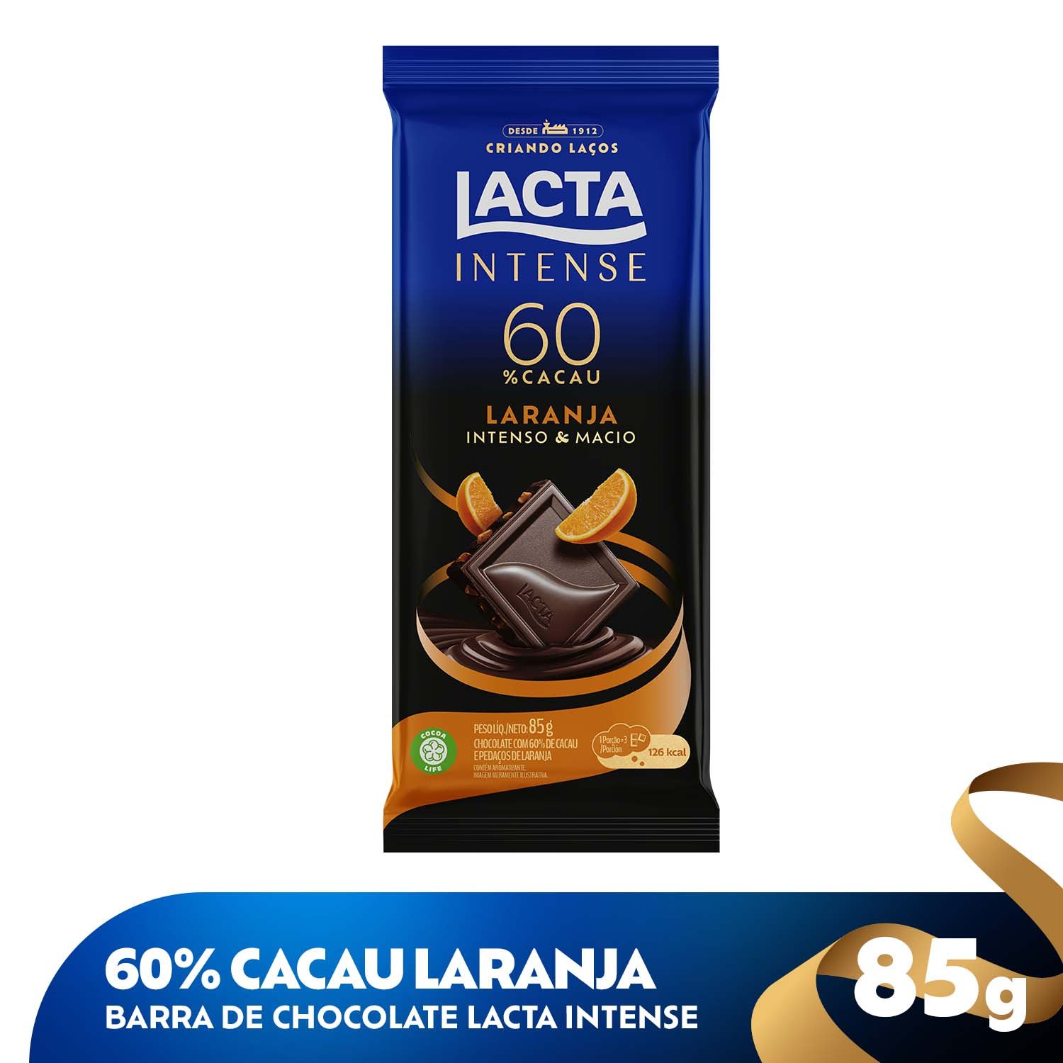 Chocolate Lacta Intense 60 Cacau e Laranja 85g