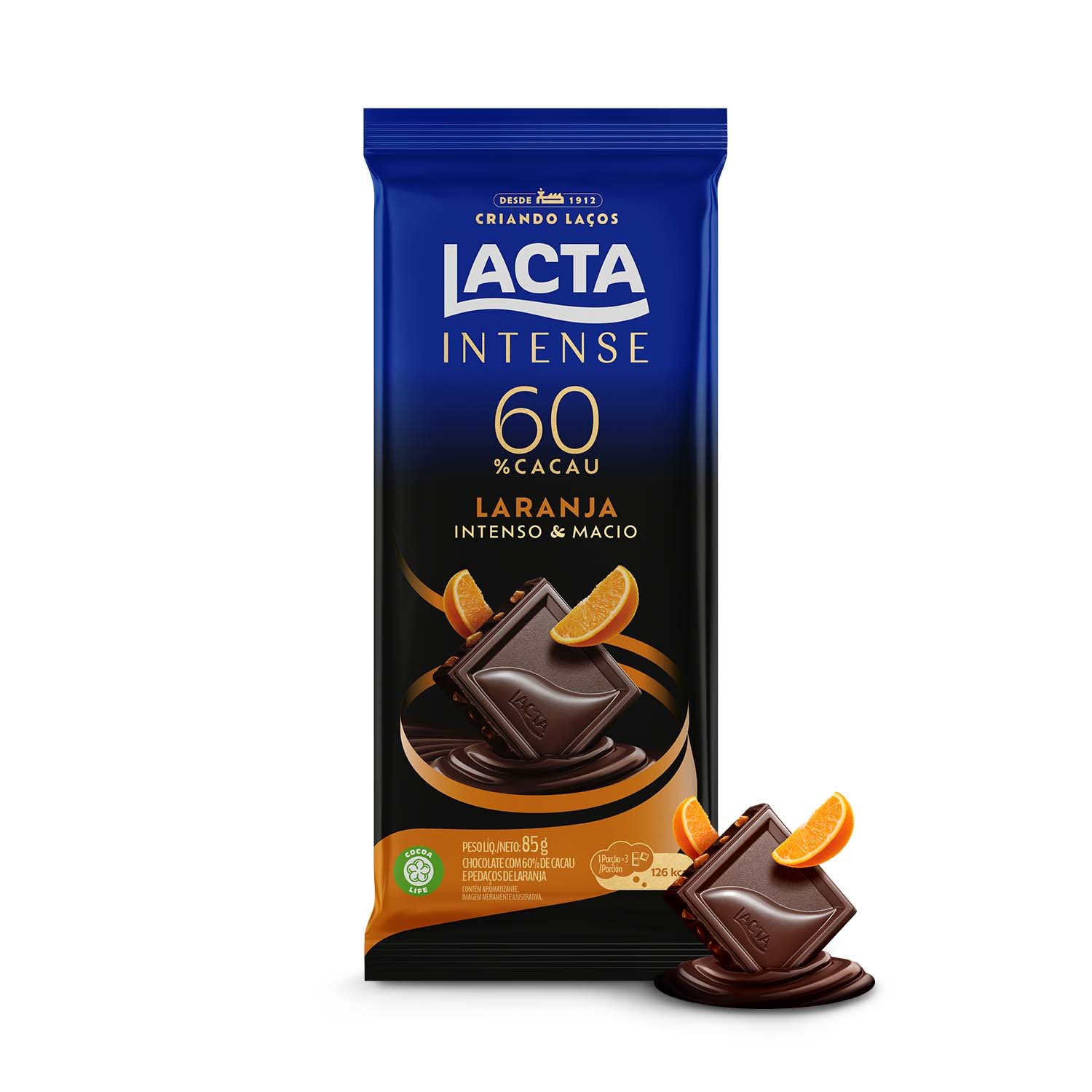 Chocolate Lacta Intense 60 Cacau e Laranja 85g