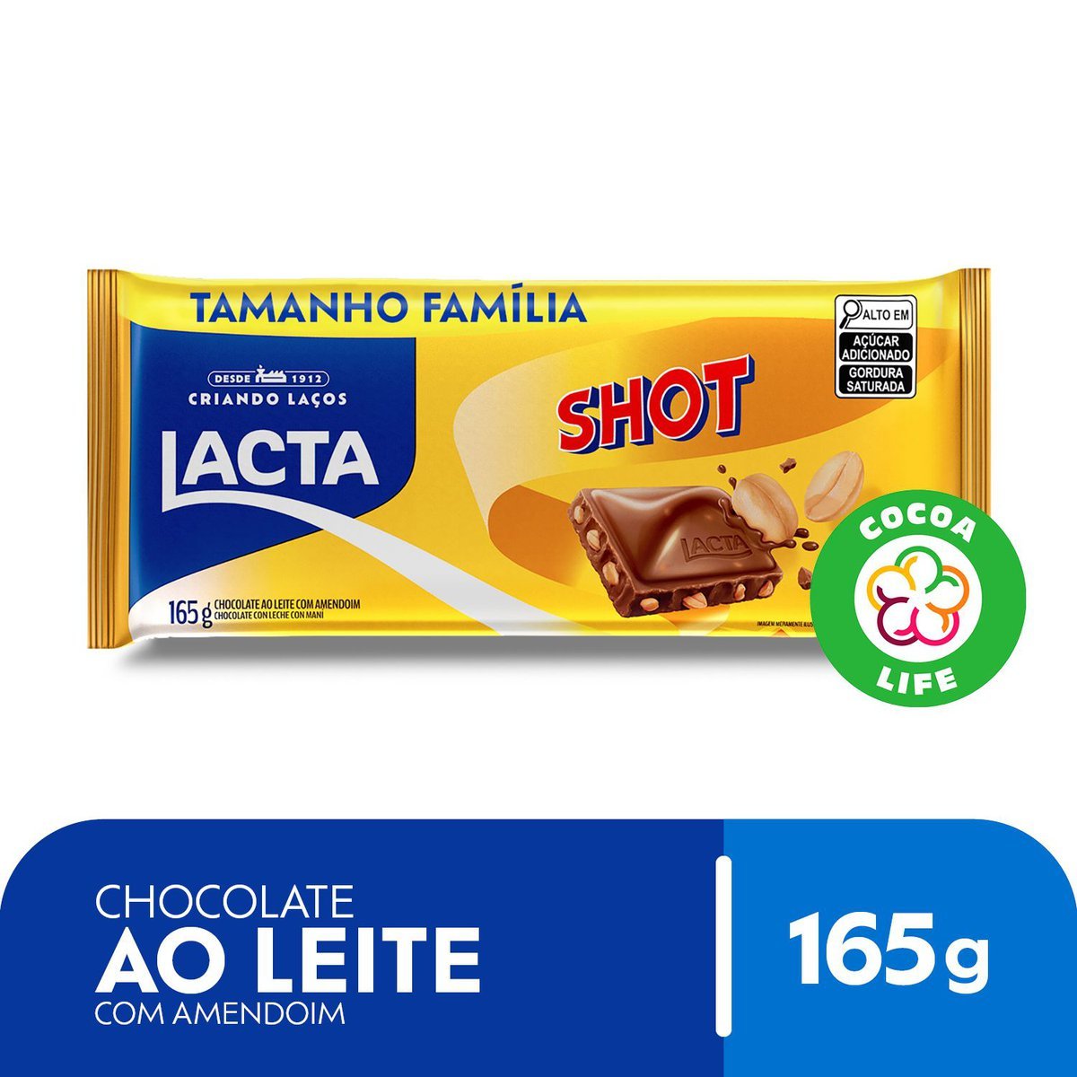 Chocolate ao leite com amendoim Shot 165g