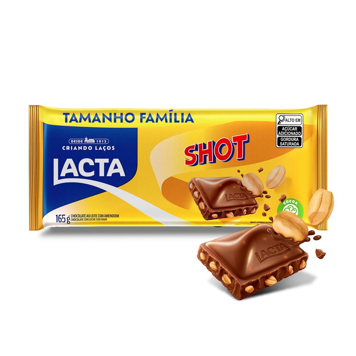 Chocolate ao leite com amendoim Shot 165g