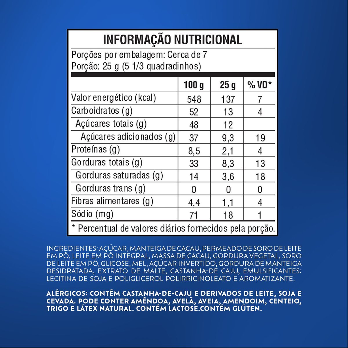 Chocolate ao leite com amendoim Shot 165g