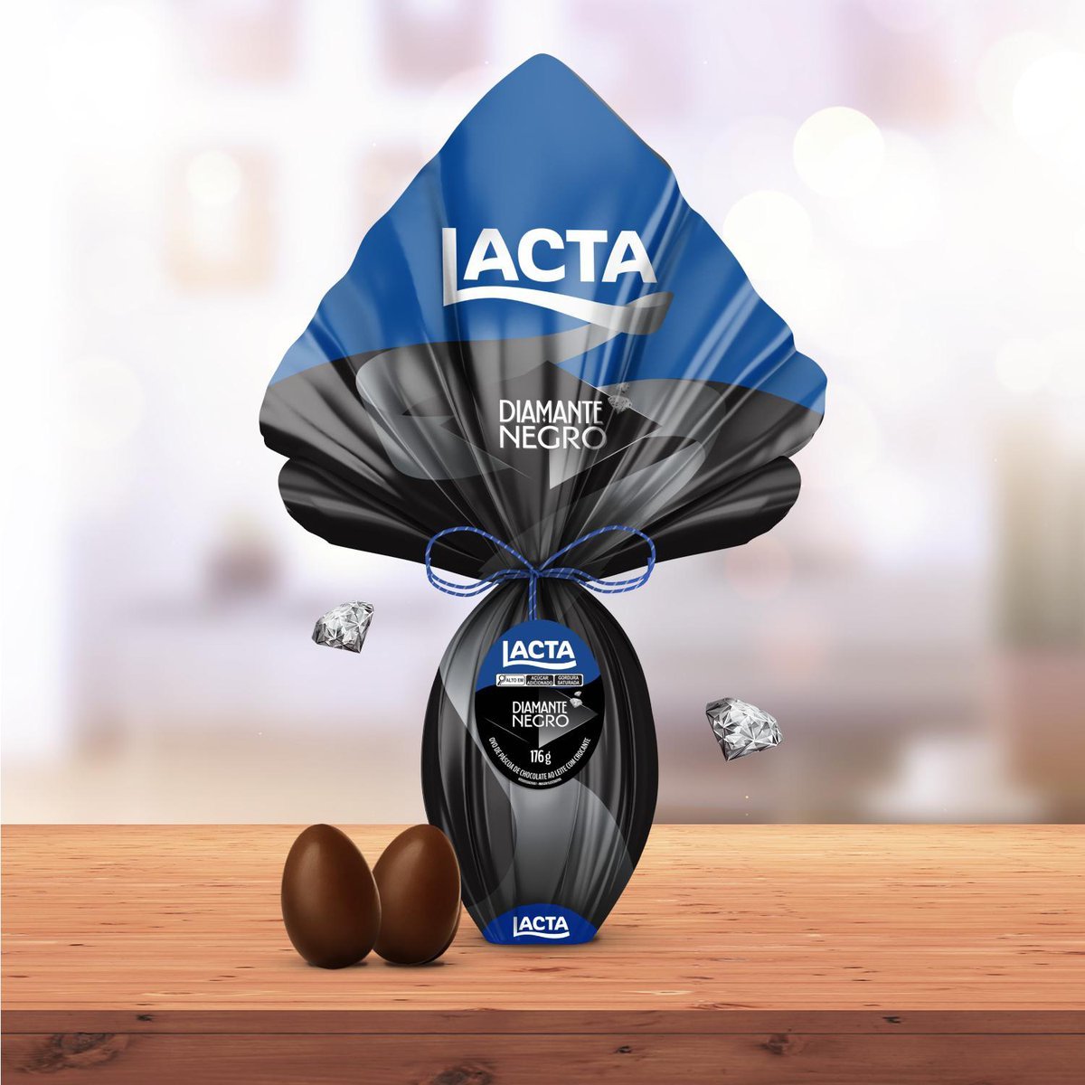 Ovo de Pscoa Lacta Diamante Negro 176g