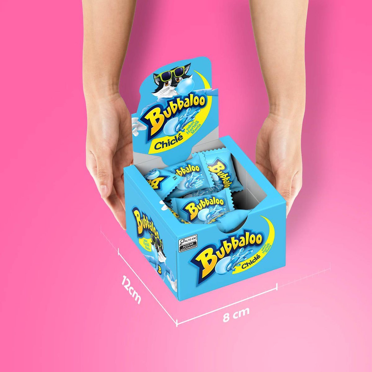 Chiclete Bubbaloo Hortel 5g - Caixa com 60 unidades