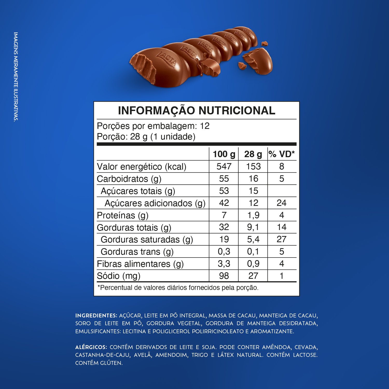Tablete Lacta ao Leite 28g