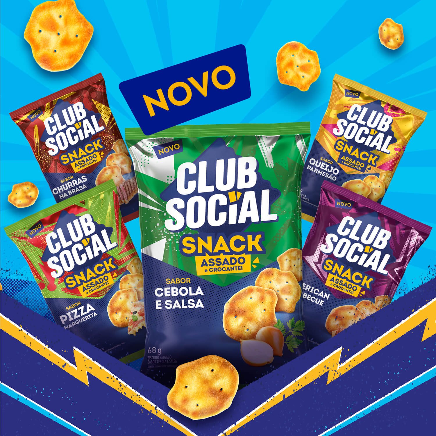 Salgadinho Club Social Snack Cebola e Salsa 68g