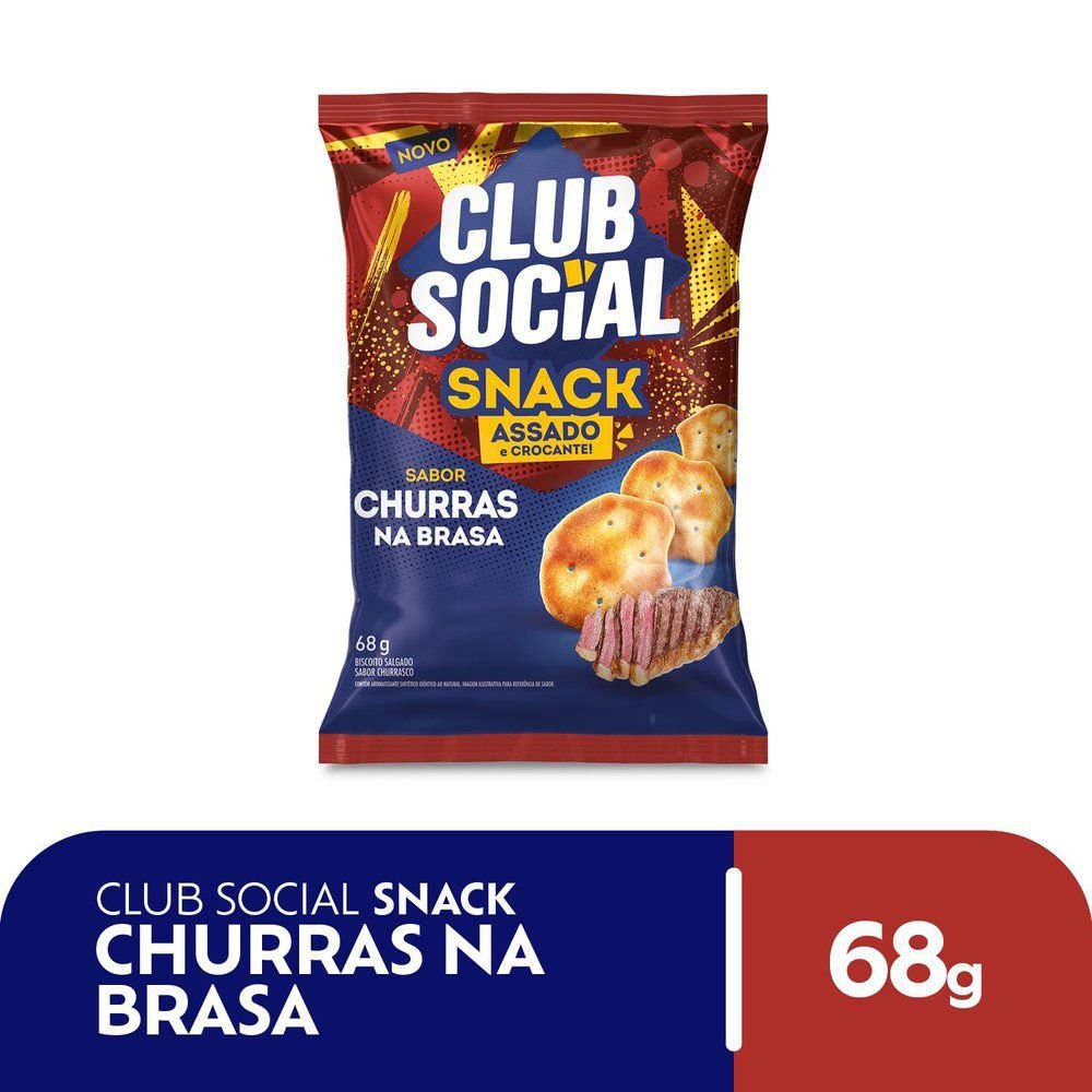 Salgadinho Club Social Snack Churras na Brasa 68g