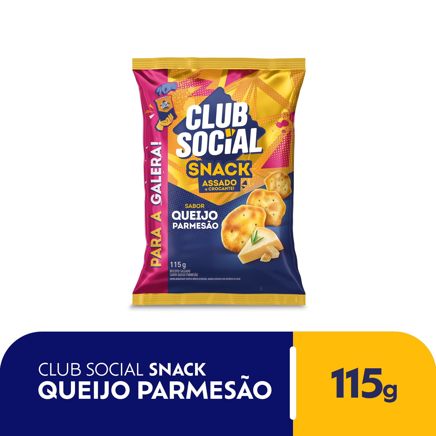 Salgadinho Club Social Snack Queijo Parmeso 115g
