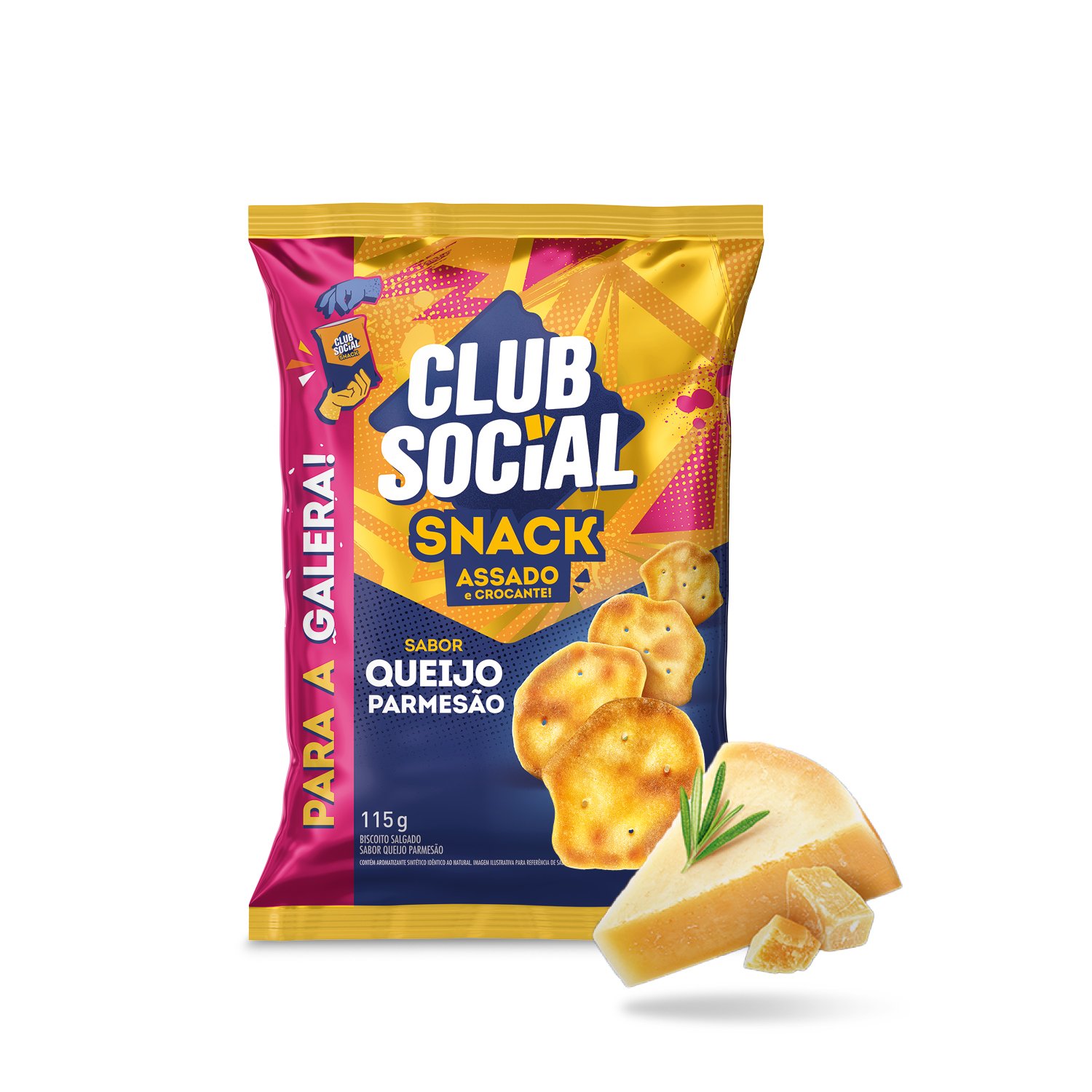 Salgadinho Club Social Snack Queijo Parmeso 115g