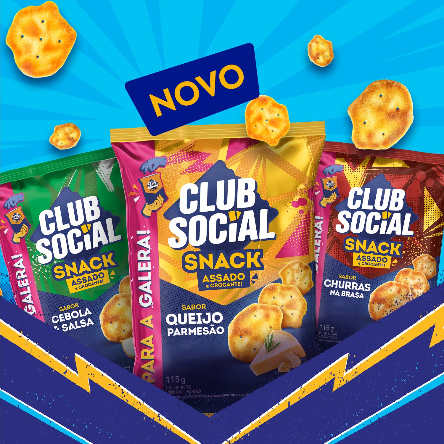 Salgadinho Club Social Snack Queijo Parmeso 115g