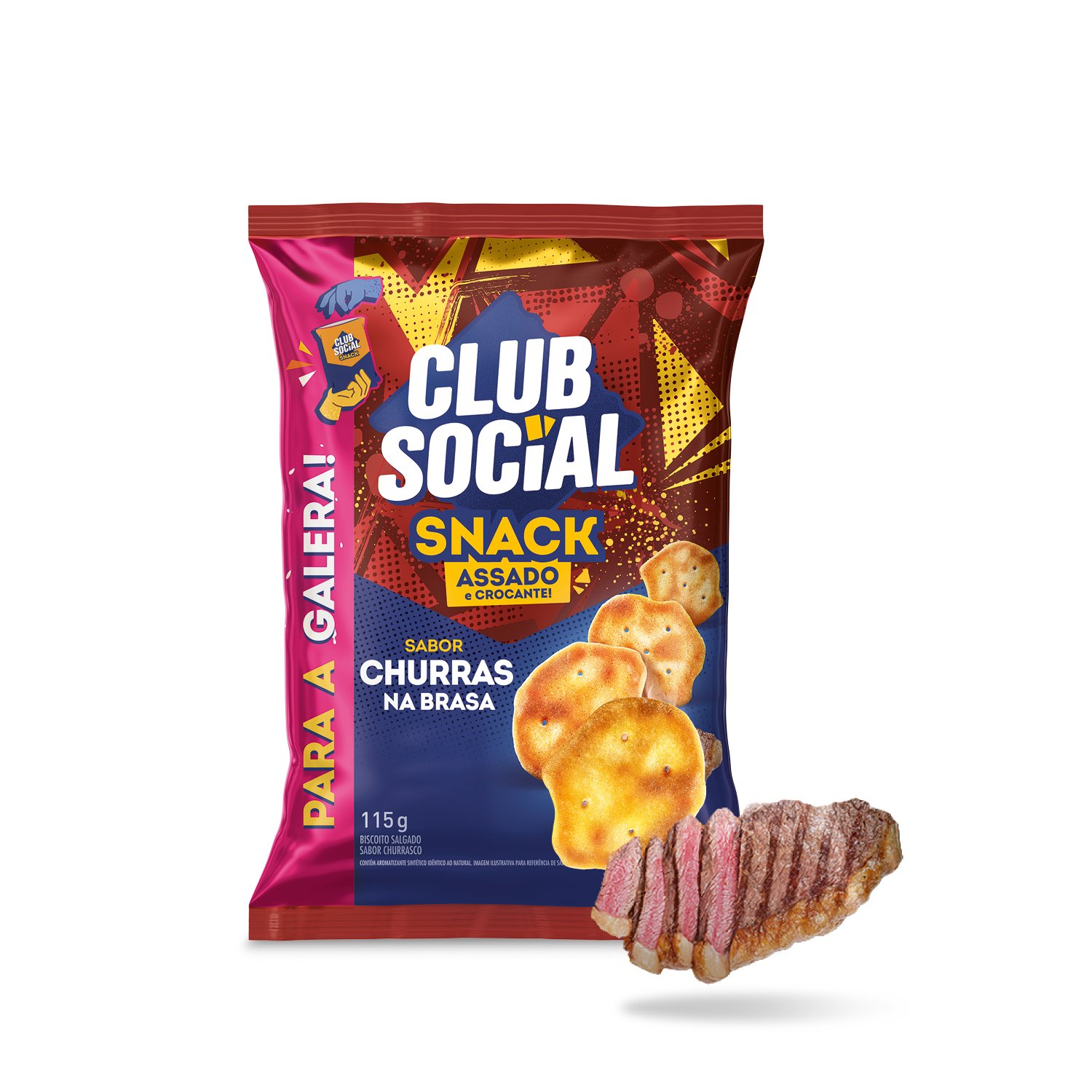 Salgadinho Club Social Snack Churras na Brasa 115g