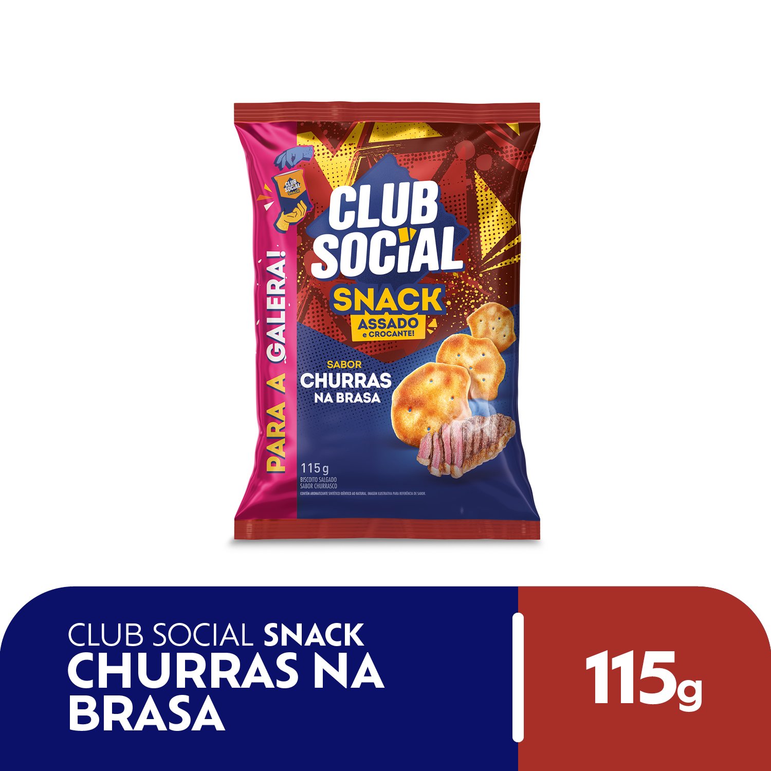 Salgadinho Club Social Snack Churras na Brasa 115g