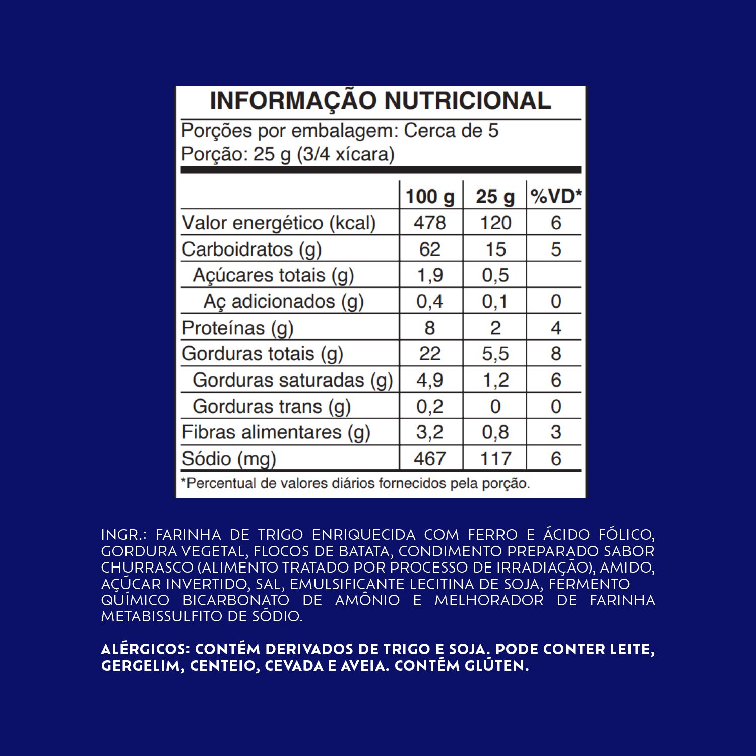 Salgadinho Club Social Snack Churras na Brasa 115g
