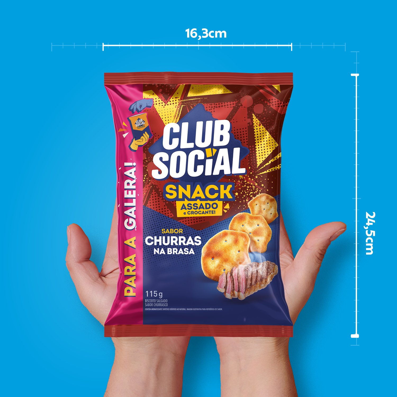 Salgadinho Club Social Snack Churras na Brasa 115g