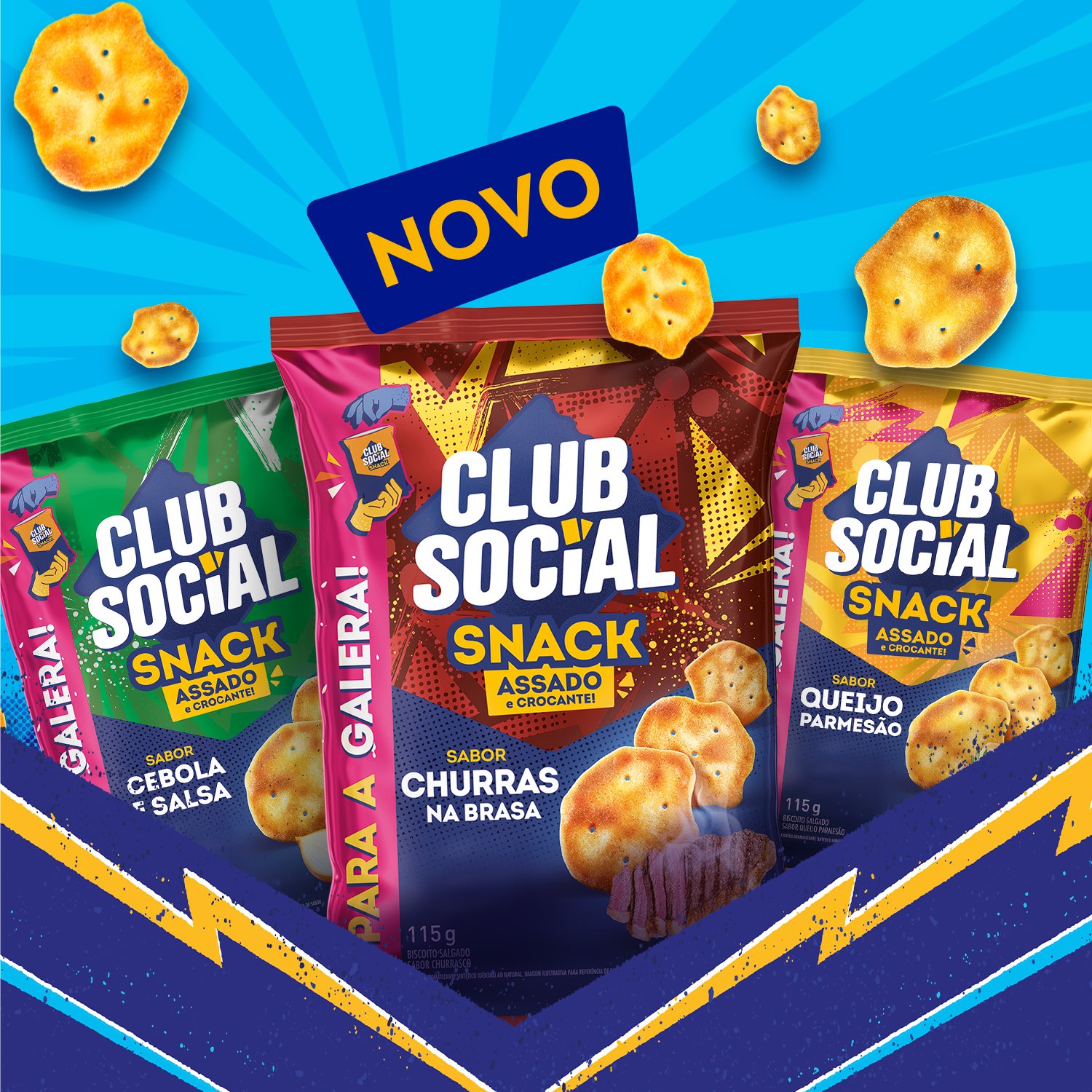 Salgadinho Club Social Snack Churras na Brasa 115g