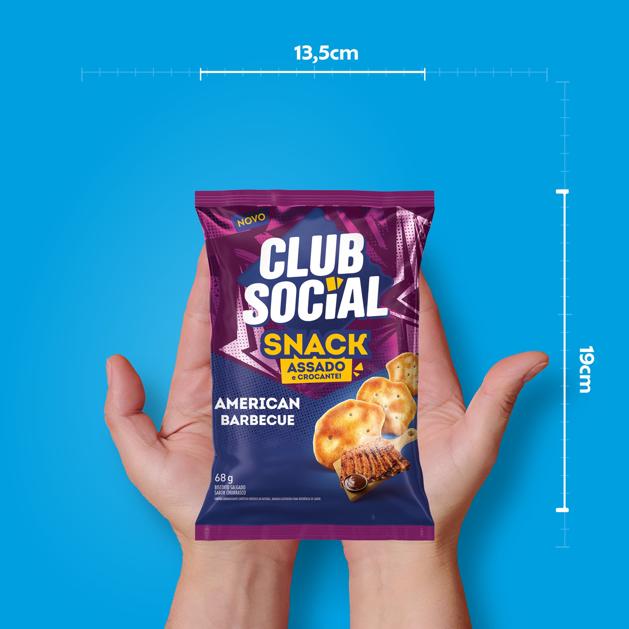 Salgadinho Club Social snack barbecue 68g