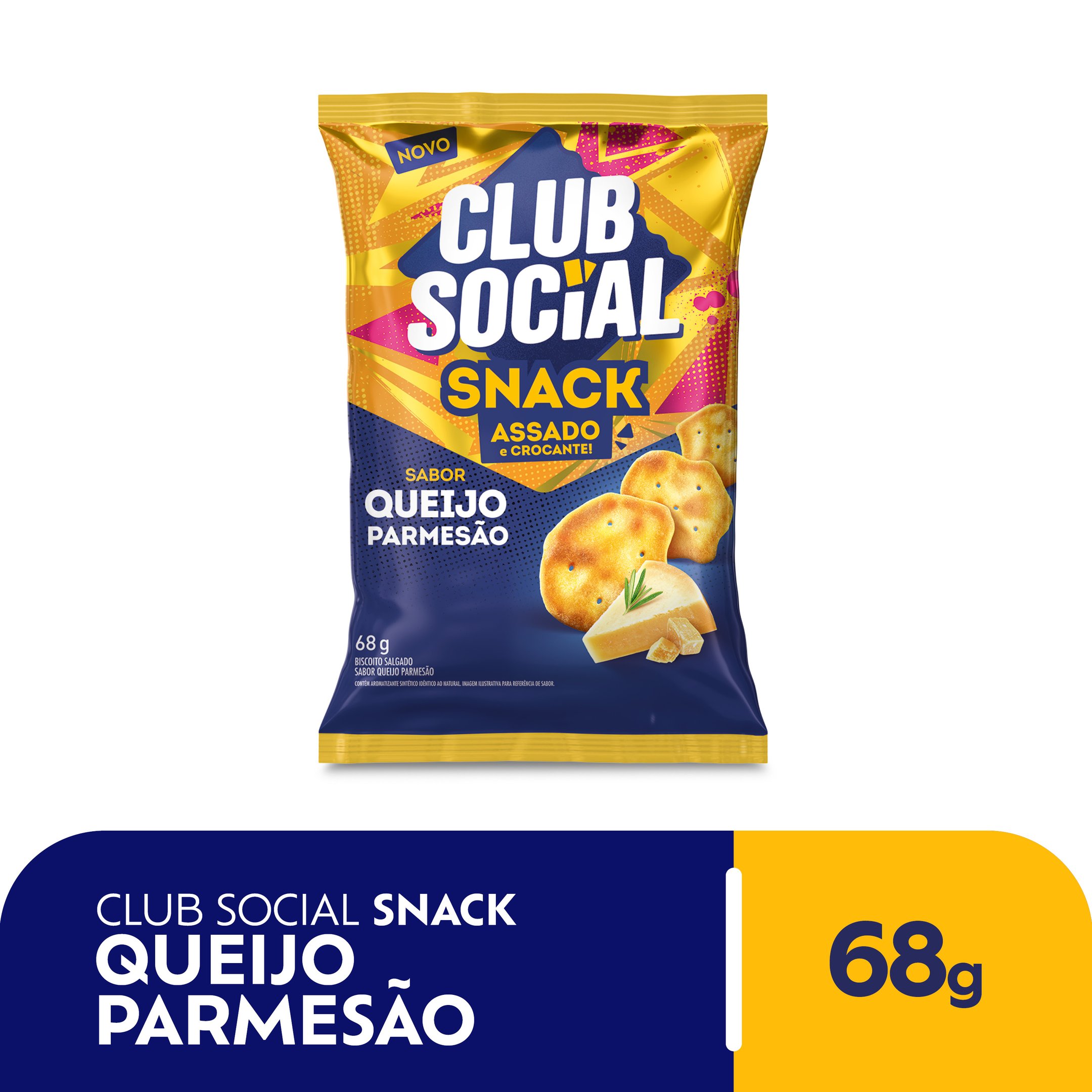 Salgadinho Club Social snack queijo parmeso 68g