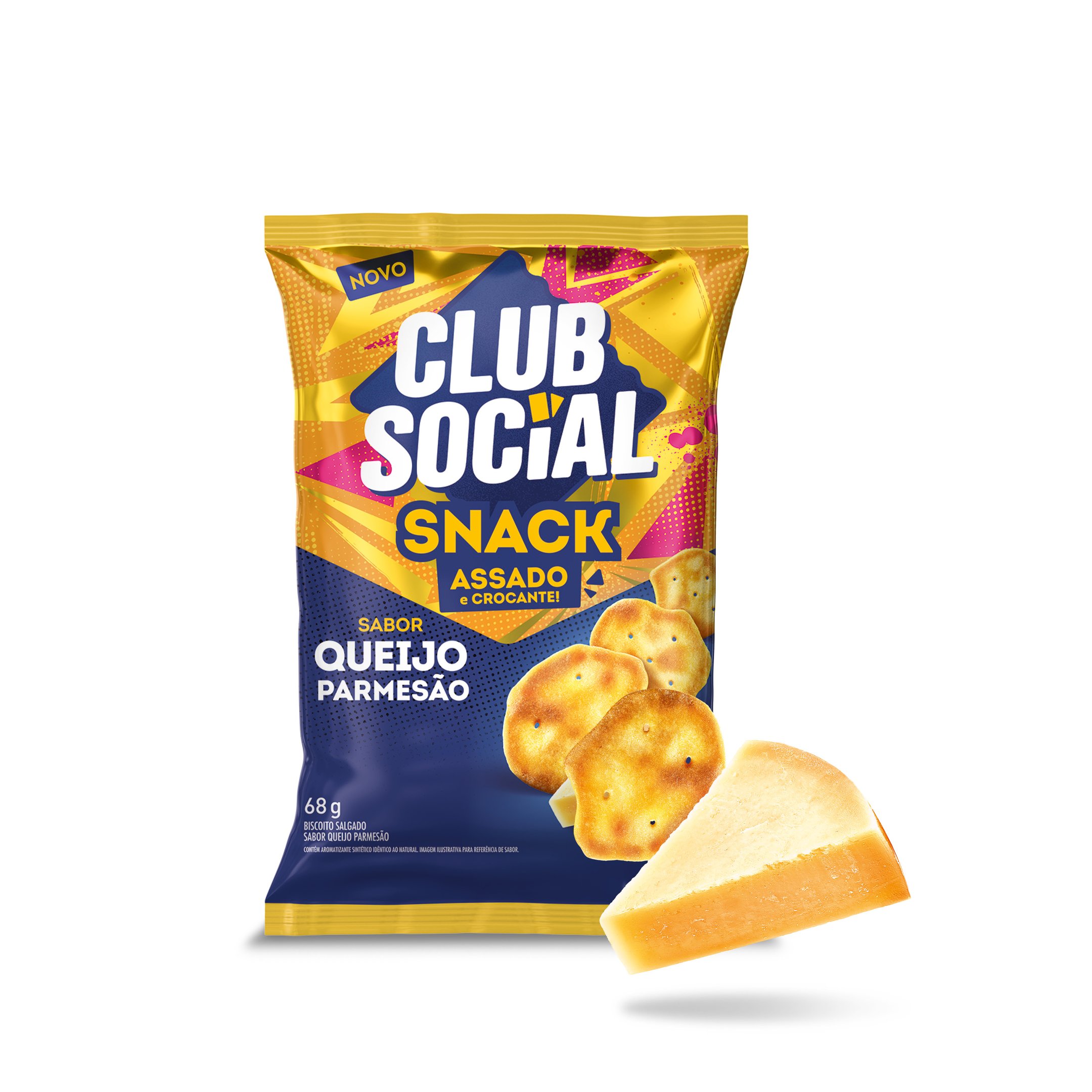 Salgadinho Club Social snack queijo parmeso 68g