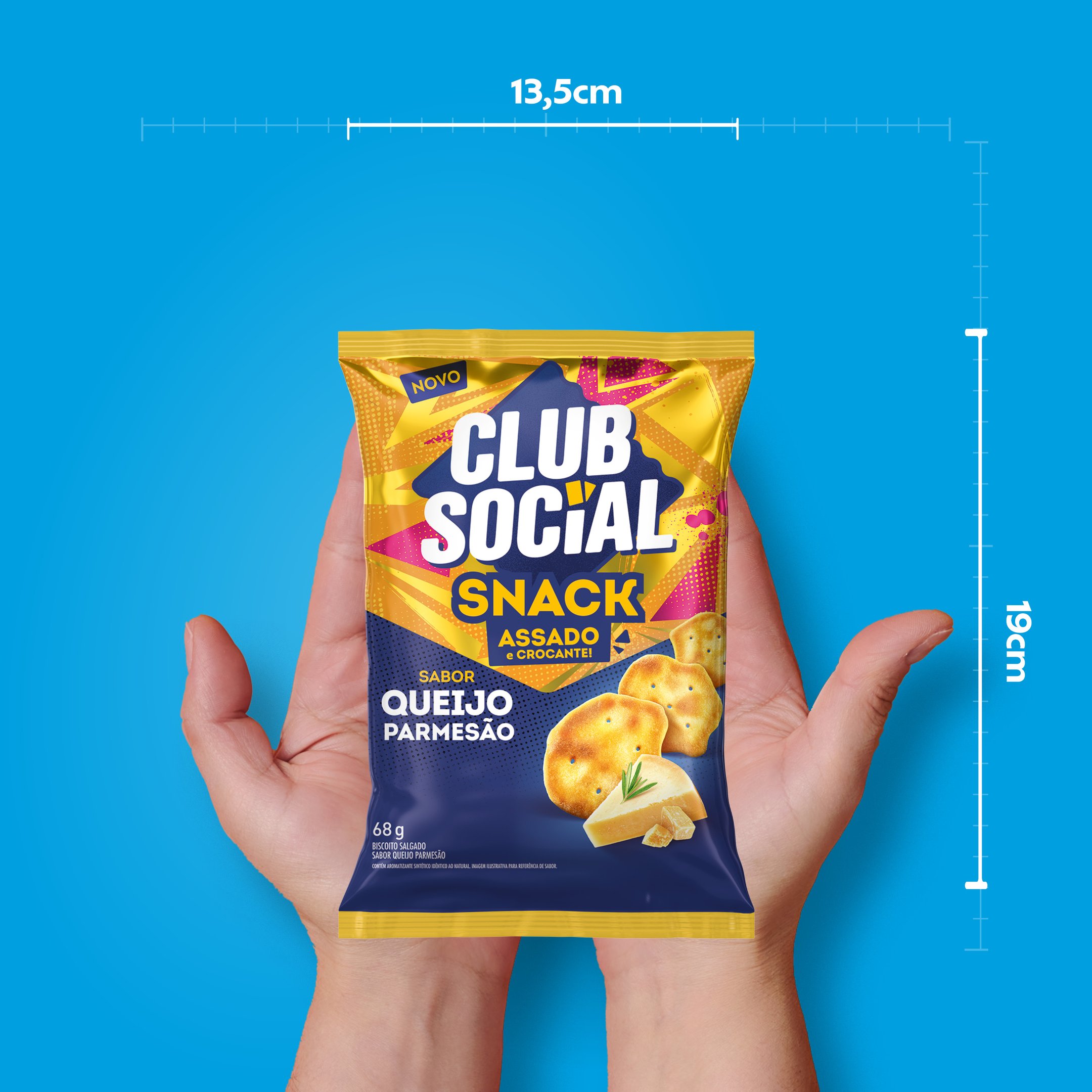 Salgadinho Club Social snack queijo parmeso 68g