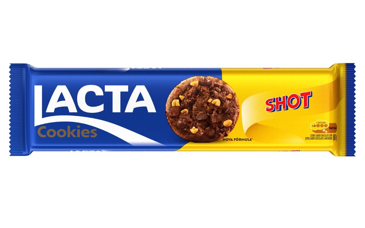 Biscoito Cookie Lacta Shot 80g