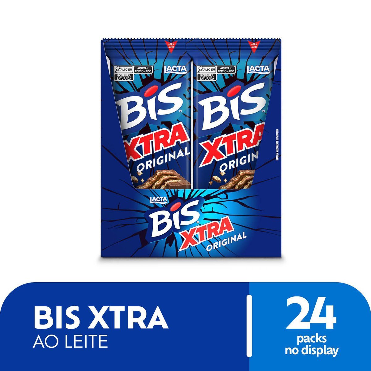 Bis Xtra Ao Leite - Caixa Com 24 Unidades De 45g
