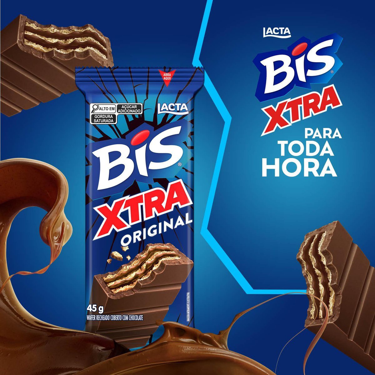 Bis Xtra Ao Leite - Caixa Com 24 Unidades De 45g