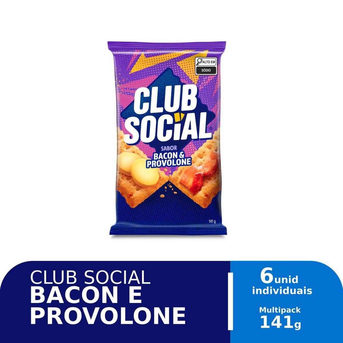 Biscoito Salgado Club Social bacon & provolone 141g